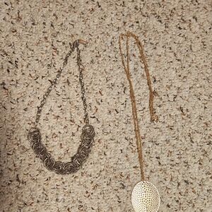 Elegant Silver and Gold Necklace Set